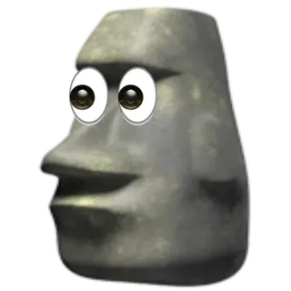 🗿 Emoji, Meme, Moai, Steingesicht telegram sticker