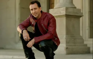 🥃 Nicolas Cage Nicolas Cage, actor, celebrity, portrait, leather jacket telegram sticker
