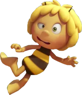 😷 Maya the Bee Мультфильм, Пчела, Животное, Летающий, Милый, Анимированный whatsapp sticker