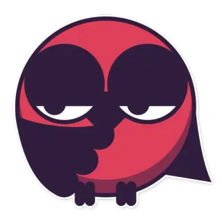 😏 coruja, desenho animado, adesivo, pássaro, sonolento, fofo whatsapp sticker