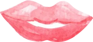 💋 Lippen, Aquarell, Rosa, Mund, Kuss whatsapp sticker