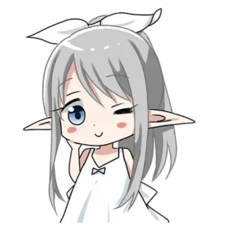😉 アニメ, エルフ, かわいい, ちび, カートゥーン, 女の子 telegram sticker