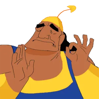 👌 Krunk The Emperor's New Groove character, meme, ok hand, krunk, perfect, funny telegram sticker