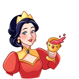 🍷 queen, princess, royal, woman, crown, dress, goblet, wine telegram sticker