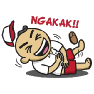 😂 NGAKAK!! laughing, cartoon, lying down, joyful, happy, indonesian telegram sticker