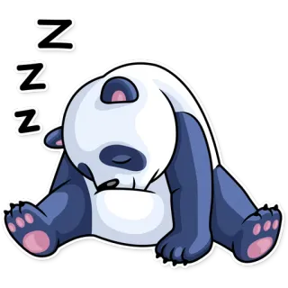 😴 ZZZ панда, спящий, zzz, мультик, животное, милый, сонный telegram sticker