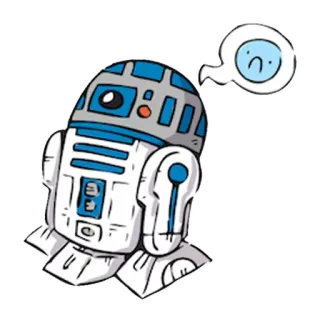 😔 R2-D2 Star Wars R2-D2, Star Wars, Roboter, Droide, Cartoon, Aufkleber telegram sticker