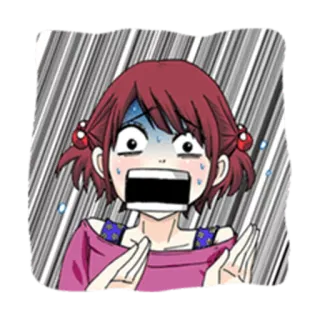 😱 anime, dibujos animados, impactada, mujer telegram sticker