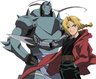 😏 Edward Elric, Alphonse Elric Fullmetal Alchemist Anime, Fullmetal Alchemist, Edward Elric, Alphonse Elric, Senjata, Pedang, Fantasi telegram sticker