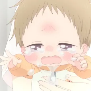 ❤️ Anime Baby, weinendes Baby, traurig, Säugling, Cartoon, Animation telegram sticker