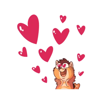 😍 love, hearts, animal, cute, cartoon, happy, kawaii telegram sticker