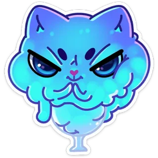 😈 gato, dibujos animados, pegatina, helado, lindo, mascota telegram sticker