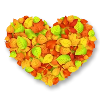 🤧 feuilles, coeur, automne, automne, nature, saisonnier, feuillage telegram sticker
