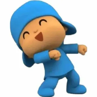 ☀️ Pocoyo мультфильм, дети, анимированный, синий, танцы telegram sticker