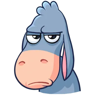 😒 осёл, животное, мультфильм, эмодзи, стикер telegram sticker