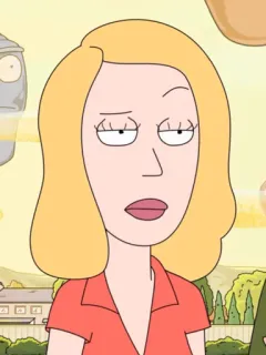 🤨 Beth Smith Rick and Morty cartoon, adult animation, tv show, science fiction, comedy telegram sticker