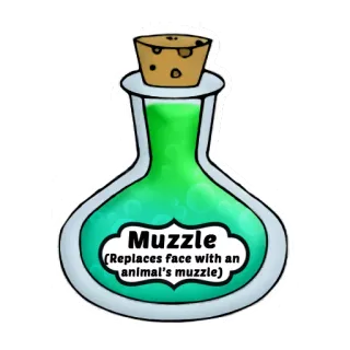 🐶 Muzzle (Replaces face with an animal's muzzle) potion, muzzle, animal, magic, fantasy, transformation telegram sticker