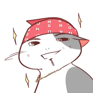 😎 gato, bandana, desenho animado, personagem, animal, fofo telegram sticker