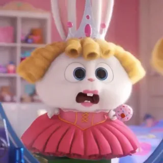 🐰 Snowball The Secret Life of Pets bunny, rabbit, princess, crown, cute, cartoon telegram sticker