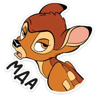 ☹️ Bambi MAA กวาง, ดิสนีย์, การ์ตูน, สัตว์ telegram sticker