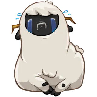 😭 양, 울음, 슬픈, 동물, 스티커 telegram sticker