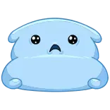 🥺 Blob, Carino, Blu, Mostro, Cartone animato, Kawaii telegram sticker