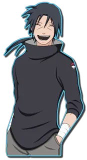 😄 Itachi Uchiha Naruto anime, ninja, tersenyum, karakter, manga telegram sticker