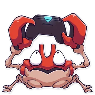 🎮 Krabby Крабби, Покемон, Игры, Контроллер, Краб telegram sticker