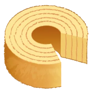 😊 baumkuchen, tarta, postre, pastelería, comida, dulce whatsapp sticker