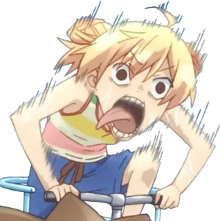 🏃 animé, fille, excitée, langue, drôle telegram sticker