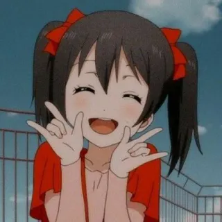 🍭 Nico Yazawa Love Live! Anime, Chica, Dibujo animado, Feliz, Lindo telegram sticker