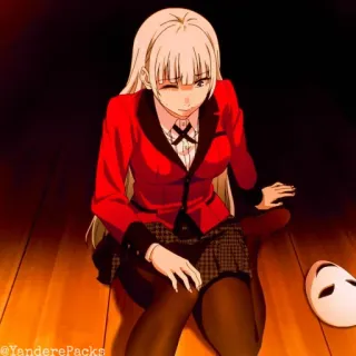 🥢 YanderePacks anime, woman, red, mask whatsapp sticker