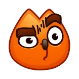 🤨 gato, emoji, laranja, desenho animado, engraçado, rosto whatsapp sticker