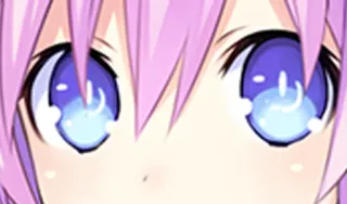😶 Neptune Anime, Rambut ungu, Mata besar, Imut, Close up, Hyperdimension Neptunia, Karakter video game whatsapp sticker