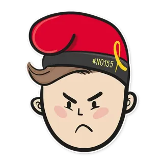 😠 #NO155 faccia, adesivo, cappello, politico, protesta, espressione whatsapp sticker