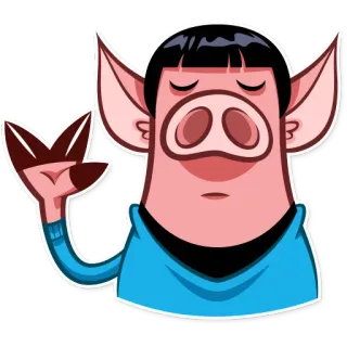 🖖 Schwein, Tier, Cartoon, Menschliches Schwein, Sticker telegram sticker