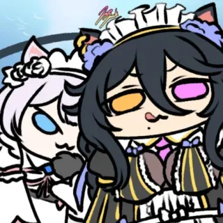 ❤️ anime, maid, kawaii, cute, illustration, cartoon telegram sticker