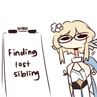 🐾 Lumine Genshin Impact Finding lost sibling Lumine, Genshin Impact, irmão/irmã, perdido/a, garota anime telegram sticker