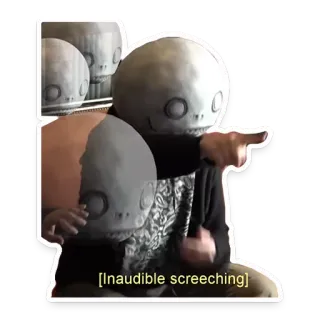 😷 Emil NieR [Inaudible screeching] Emil, NieR, kreischend, Videospiel, Charakter, Aufkleber, lustig, Meme whatsapp sticker
