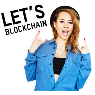 🤘 LET'S BLOCKCHAIN kobieta, blockchain, krypto, technologia, finanse, casual telegram sticker