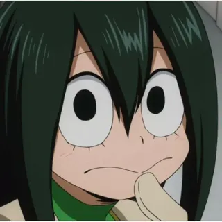 🤔 Tsuyu Asui My Hero Academia anime, manga, My Hero Academia, Tsuyu Asui, frog, student, hero, character telegram sticker