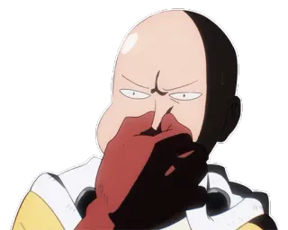 😷 Saitama One-Punch Man anime, one punch man, saitama, hero telegram sticker