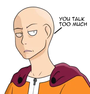 👂 Saitama One-Punch Man anime, manga, saitama, one-punch man, hero, bald telegram sticker