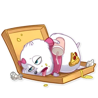 🤤 หมา, พิซซ่า, การ์ตูน, อาหาร, น่ารัก, ขี้เกียจ, เหนื่อย telegram sticker