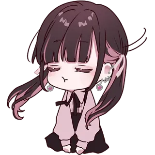 🙂 Anime, Cartoon, Schattig, Meisje, Manga, Illustratie telegram sticker