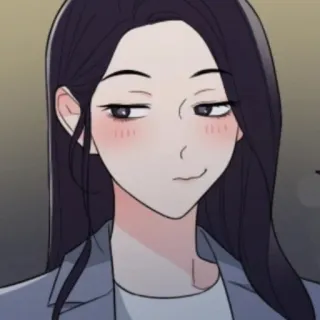 😏 Dessin animé, Femme, Sourire narquois, Sarcasme, Expression faciale whatsapp sticker