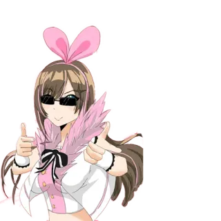 😎 Anime, Bunny Girl, Bonito, Joinha, Óculos de sol whatsapp sticker