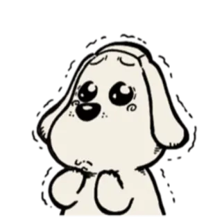 😔 perro, triste, dibujos animados, cachorro telegram sticker