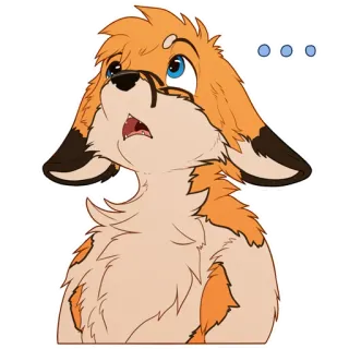 😮 rubah, binatang, berbulu, lucu, berpikir telegram sticker