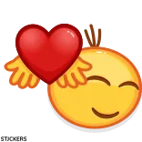 🫶 coeur, émoticône, amour, affection, ailes, emoji telegram sticker